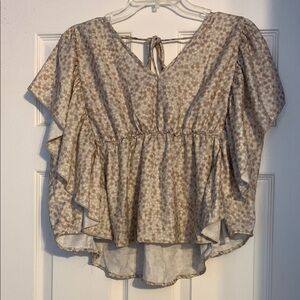 Peach Love California M Blackless Fluttersleeve Blouse